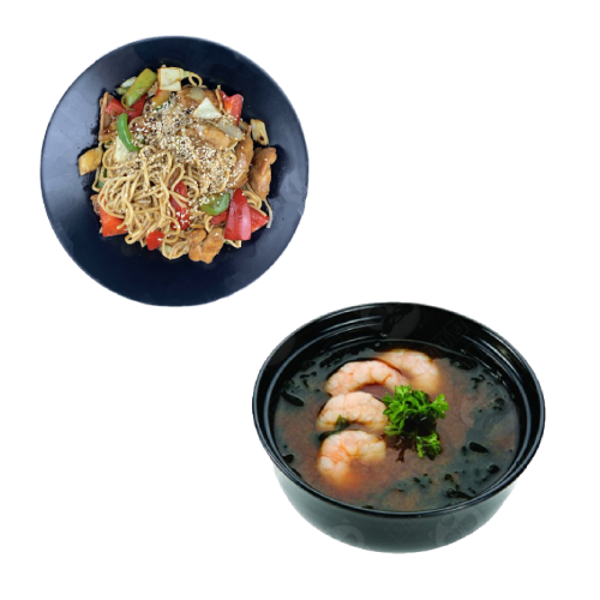 VEĢETĀRAIS WOK + MISO ZUPA